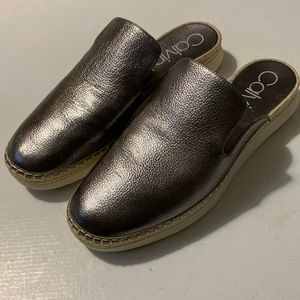 Calvin Klein Leather Mules